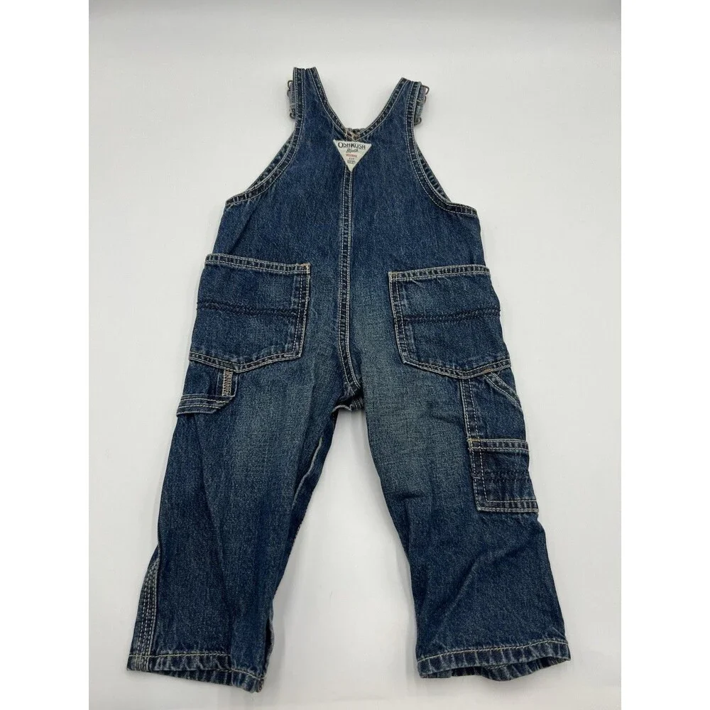 OshKosh B'gosh Denim Carpenter vestbak overalls 12 Months adjustable 100% Cotton
